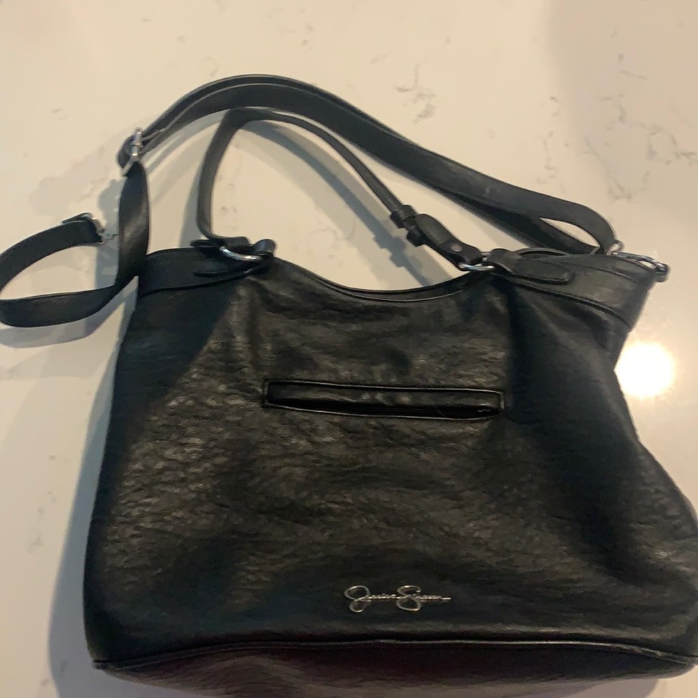 jessica simpson black purse with deep inside and many pockets